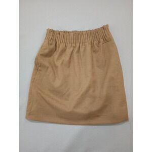 J Crew Beige Paperbag Waist Mini Skirt Tan Lined Short Skirt Womens Size 00
